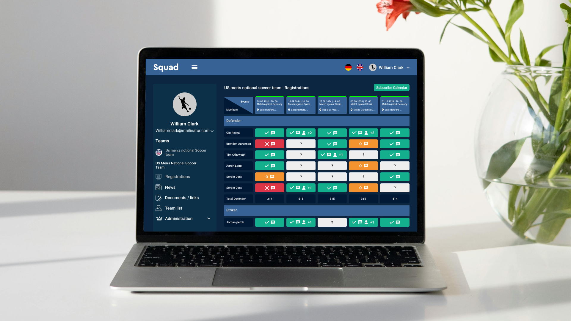 Event and task management platform for teams